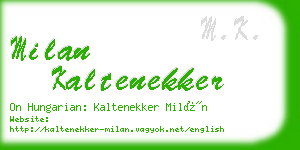 milan kaltenekker business card